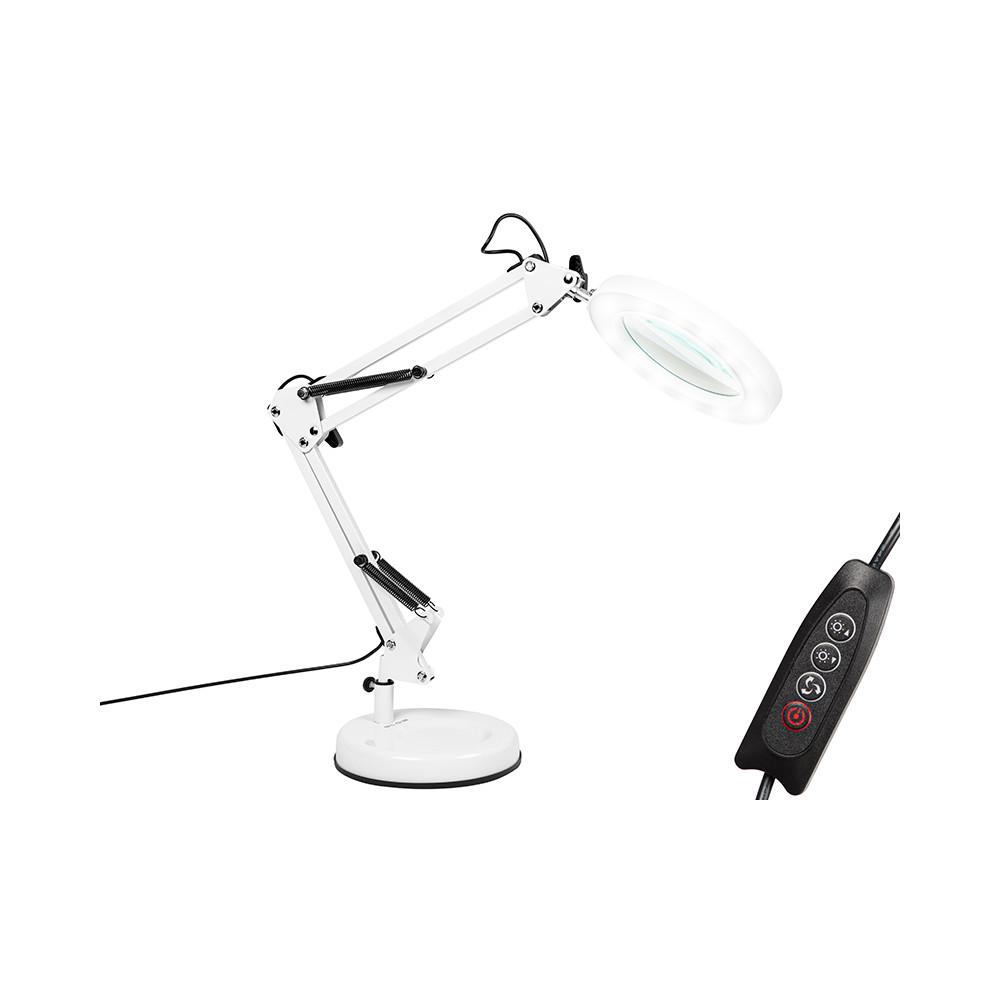 44-168- LED-skrivbordslampa lb-23 vit med förstoringsglas