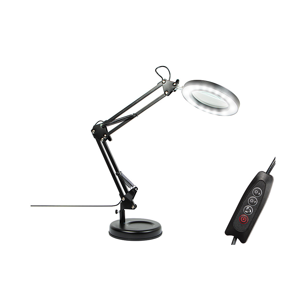 44-169- Lampka biurkowa led lb-23 czarna z lupą'