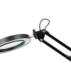 44-169- Skrivbordslampa led lb-23 svart med förstoringsglas.
