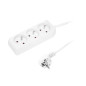 98-712- Nätkabel förlängare pr-370p 3-uttag med jordning 3m vit 3x1,5mm