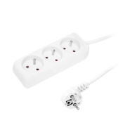 98-713- Przedłużacz sieciowy pr-370p 3-gniazda z uziemieniem 5m biały 3x1,5mm