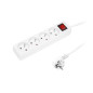 98-736- Förlängningssladd pr-470wsp 4-uttag med jordning + strömbrytare 5m vit 3x1,5mm