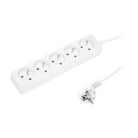 98-719- Przedłużacz sieciowy pr-570p 5-gniazd z uziemieniem 5m biały 3x1,5mm