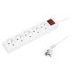 98-739- Nätkabel förlängare pr-570wsp med 5 uttag med jordanslutning + strömbrytare 5m vit (3x1,5mm)