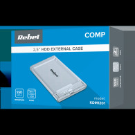 Hårddiskfodral 2,5' SATA USB C 3.1 Rebel transparent