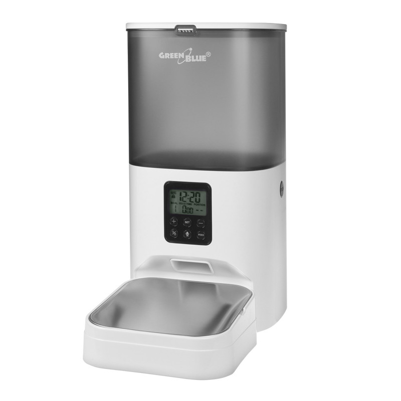 Automatisk matdispenser / foderautomat för djur från GreenBlue, 6L, USB 5V1A, GB393