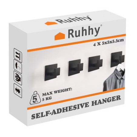 Självhäftande krok - set med 4 st Ruhhy 24649