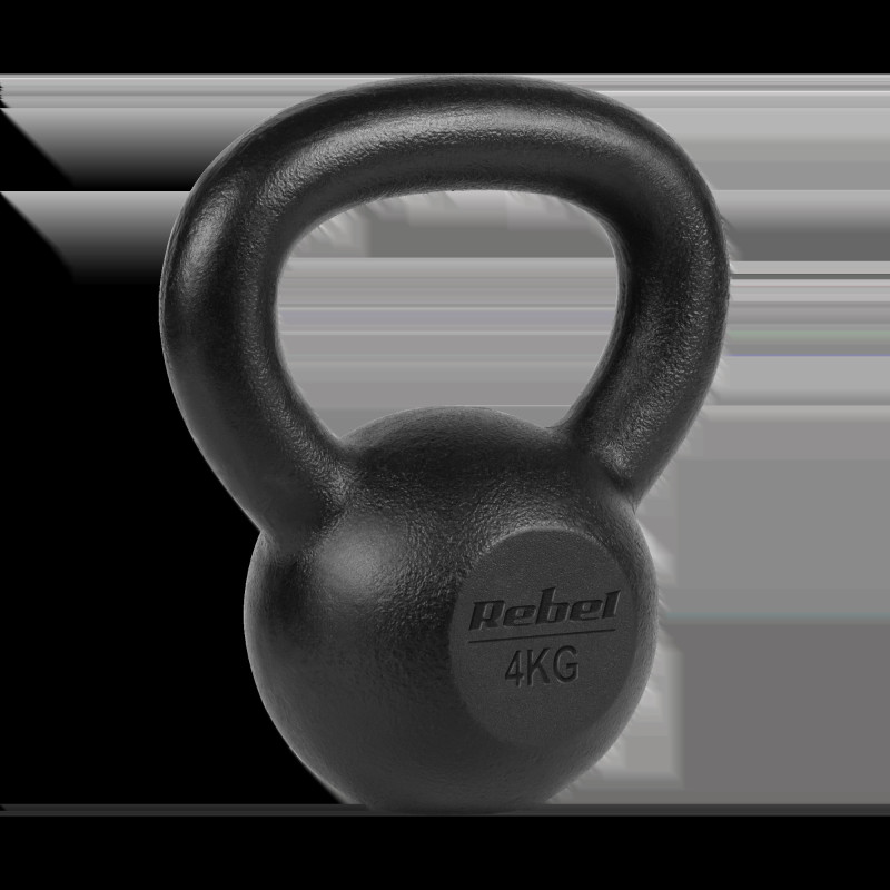 Kettlebell i gjutjärn, 4 kg, REBEL ACTIVE