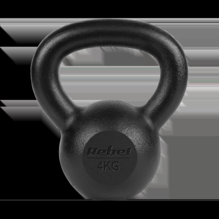 Kettlebell i gjutjärn, 4 kg, REBEL ACTIVE