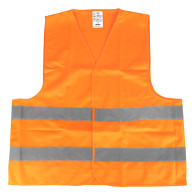 Väst med reflexer i orange färg med certifikat XXL AMIO-03985.