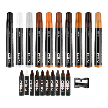 Ett set med 21 delar av möbelreparationskritor.