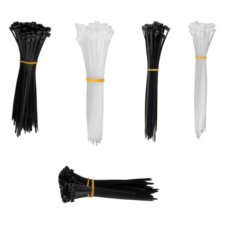 Plastiska flerfärgade kabelklämmor set med 500 stycken amio-04317.