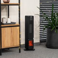 Teesa PTC kolonnfläkt med eldstadsimitation (800/2000W) | HandlaSmidigt.se