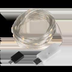 Julbelysning med olika ljuslägen - 10 m, varmvitt