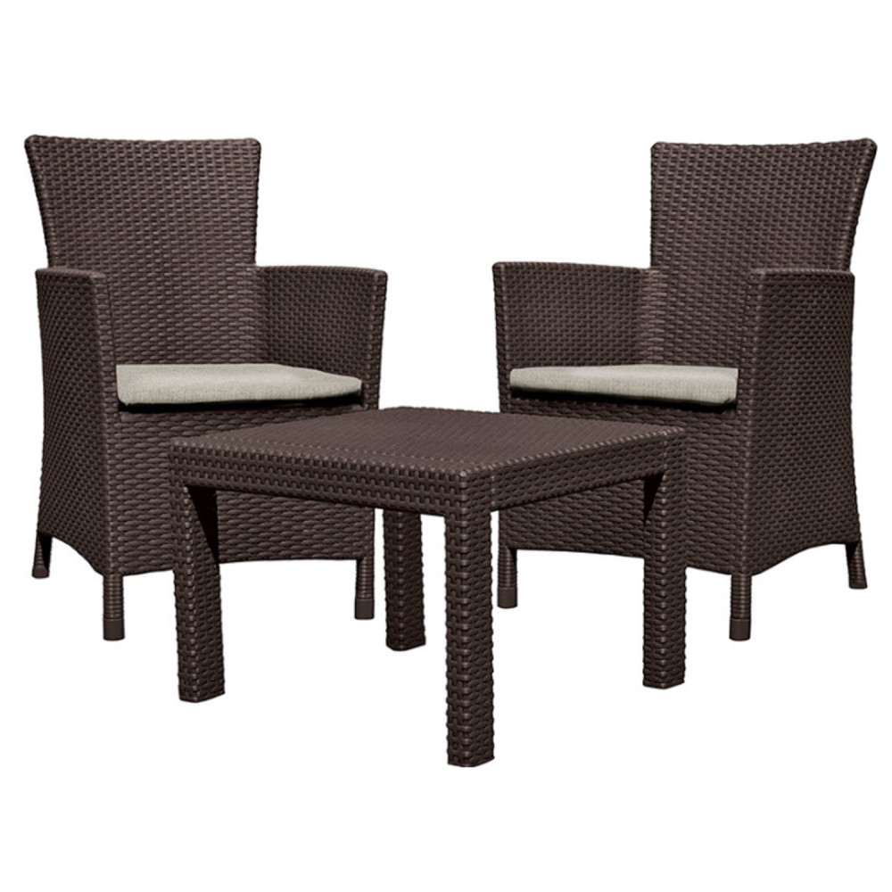 Trädgårdsmöbelset ROSARIO BALCONY SET i brons-beige. Trädgårdsmöbelset ROSARIO BALCONY SET i brons-beige.