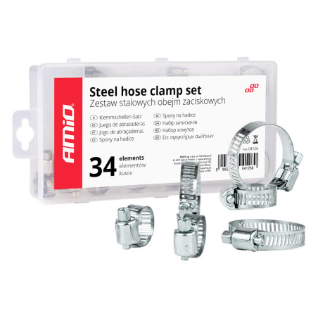 Set med snäckformade kabelklämmor, 34 stycken, artikelnummer amio-04126.