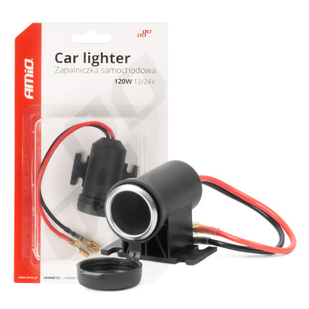 Biluttag för bilen, tätad, 12v 24v amio-04129.