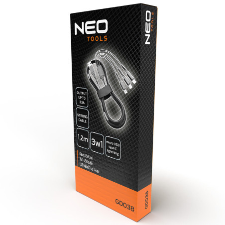 Kabel 3-i-1, 1,2m