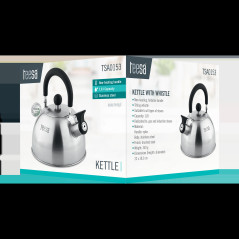 Vattenkokare av rostfritt stål med visselpipa 1,8L