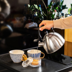 Vattenkokare av rostfritt stål med visselpipa 1,8L