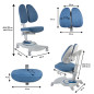 Ergonomiskt barnstol Ergo Office, justerbar nackstöd, justerbar höjd, max 75 kg, ER-484N