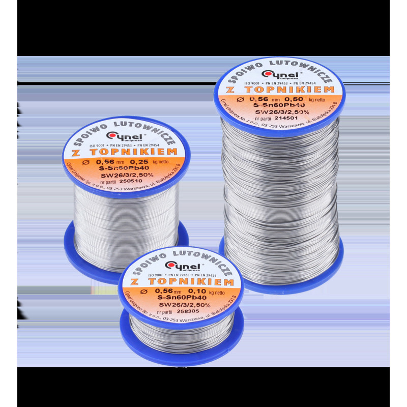 Cyna 0,25 mm/250g Sn60Pb40 CYNEL

Cyna 0,25 mm/250g Sn60Pb40 CYNEL