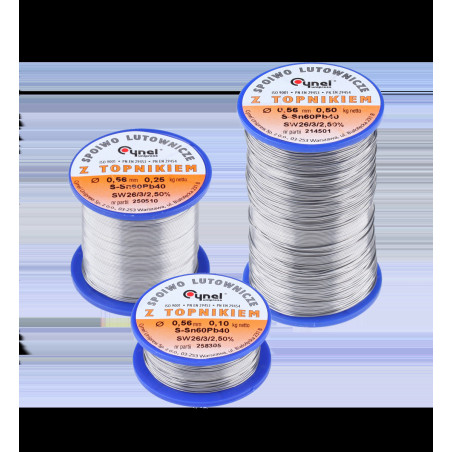 Cyna 0,25 mm/250g Sn60Pb40 CYNEL

Cyna 0,25 mm/250g Sn60Pb40 CYNEL