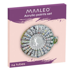 Akrylfärger 12 ml - set med 24 st. Maaleo 24725