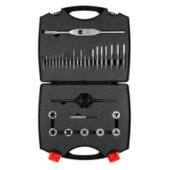 Set med gängverktyg och gängmutter från Baildon, HSS, 31 delar.