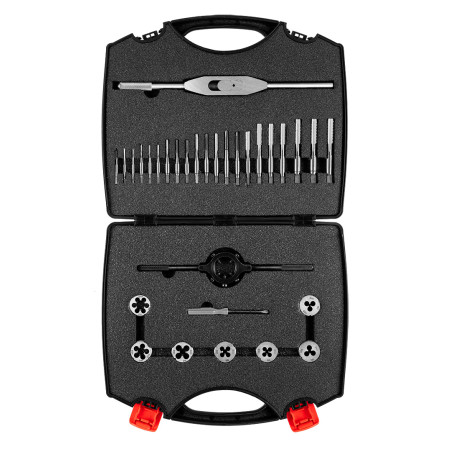 Set med gängverktyg och gängmutter från Baildon, HSS, 31 delar.