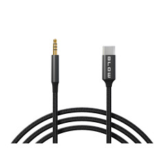 66-168- USB-C-anslutning - 3,5 mm jack 1,0 m svart flätad | HandlaSmidigt.se