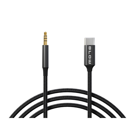 66-168- USB-C-anslutning - 3,5 mm jack 1,0 m svart flätad | HandlaSmidigt.se