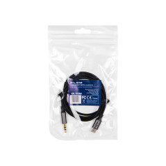 66-168- USB-C-anslutning - 3,5 mm jack 1,0 m svart flätad