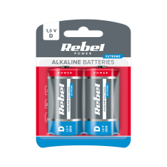 Alkaliska batterier REBEL EXTREME LR20 2 st/fp. | HandlaSmidigt.se