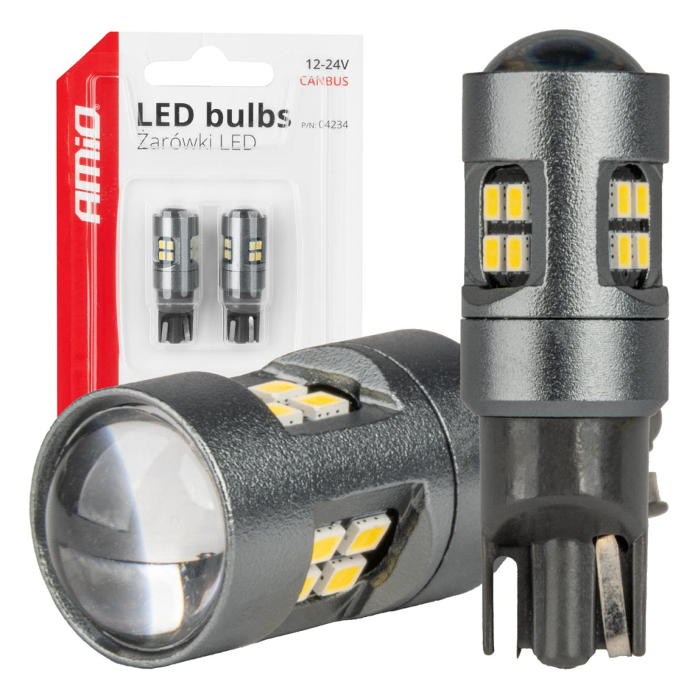 LED-lampor canbus t10 w5w 16smd 2016 vit 12v 24v amio-04234 LED-lampor canbus t10 w5w 16smd 2016 vit 12v 24v amio-04234