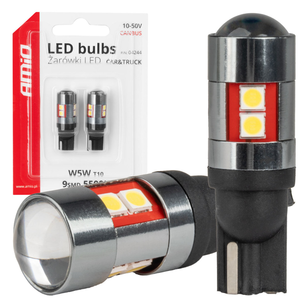 LED-lampor canbus t10 w5w 9 smd 3030 vit 12v 24v 36v 48v amio-04244 LED-lampor canbus t10 w5w 9 smd 3030 vit 12v 24v 36v 48v amio-04244