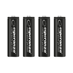 EZA106 Esperanza uppladdningsbara batterier ni-mh aa high-capacity 2600mah 4 st svarta