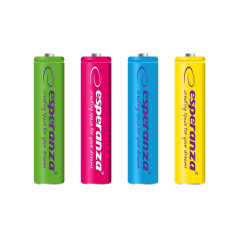 EZA107 Esperanza uppladdningsbara batterier ni-mh aaa 1000mah 4-pack blandade färger