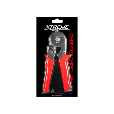 19-100- Verktyg för att klämma ihop hylskontakter YAC-8 med rött handtag.