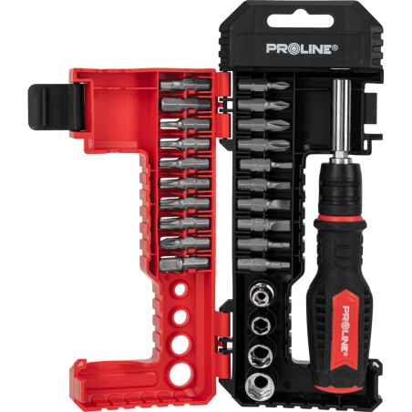 Set med skruvmejsel och bits, 25 delar, Proline.