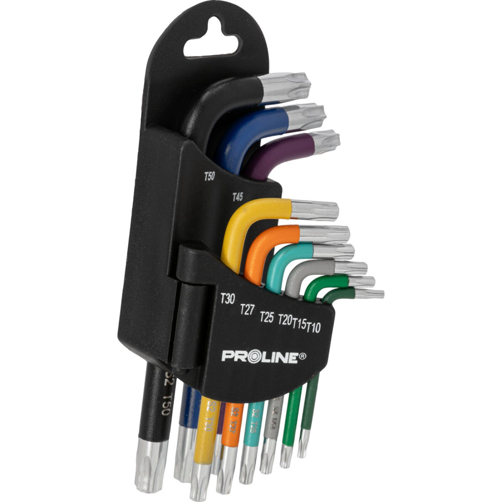 Torx-nyckelsats, 9 delar, t10-t50, s2, proline Torx-nyckelsats, 9 delar, t10-t50, s2, proline