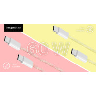 USB-C till USB-C-kabel 60 W 1,5 m gul Kruger&Matz Basic