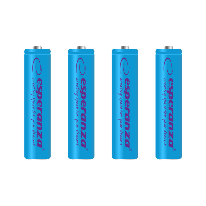 EZA102B Esperanza uppladdningsbara batterier ni-mh aaa 1000mah 4-pack blå