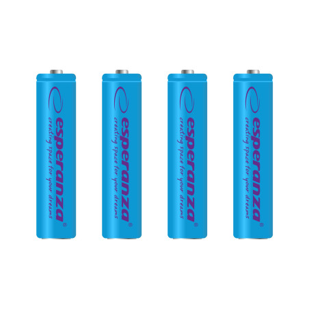 EZA102B Esperanza uppladdningsbara batterier ni-mh aaa 1000mah 4-pack blå