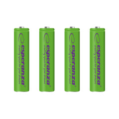 EZA102G Esperanza uppladdningsbara batterier ni-mh aaa 1000mah 4 st. gröna