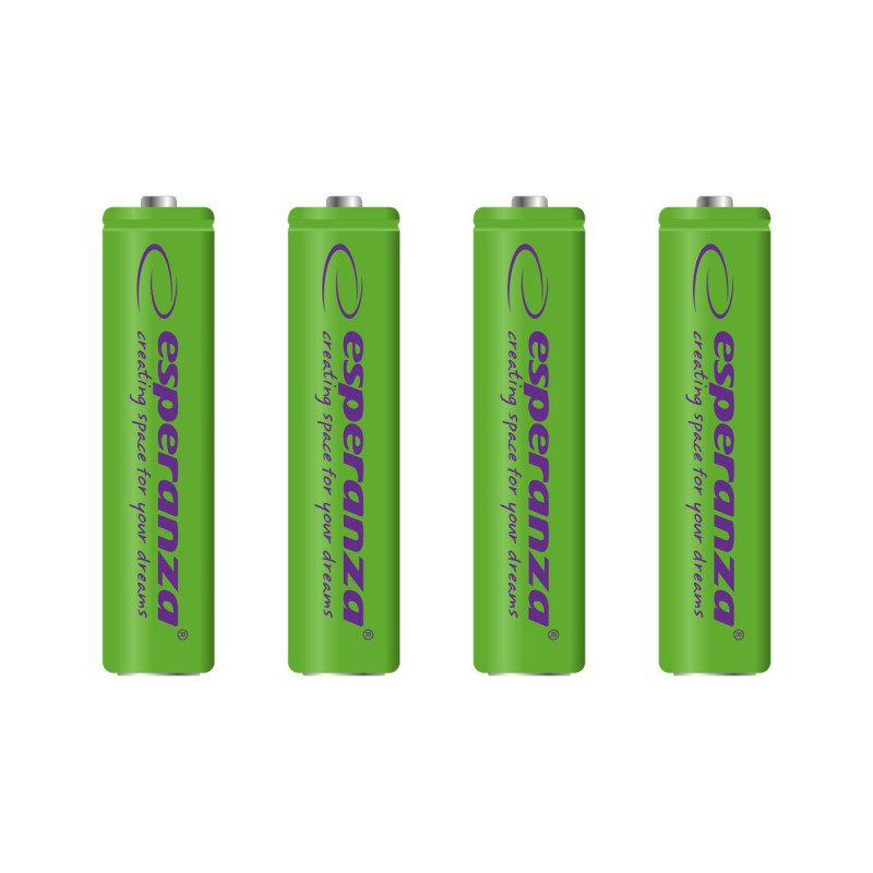 EZA102G Esperanza uppladdningsbara batterier ni-mh aaa 1000mah 4 st. gröna