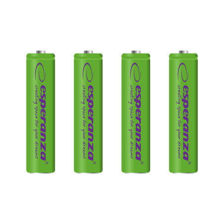 EZA102G Esperanza uppladdningsbara batterier ni-mh aaa 1000mah 4 st. gröna