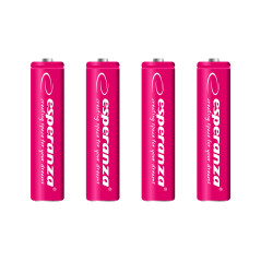 EZA102R Esperanza uppladdningsbara batterier ni-mh aaa 1000mah 4 st röda