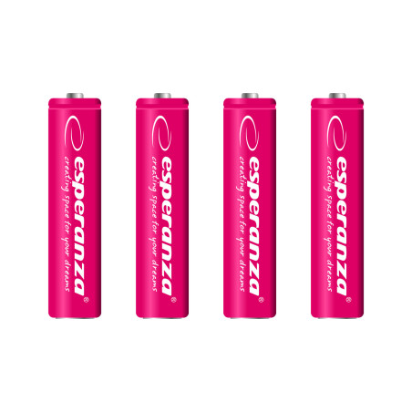 EZA102R Esperanza uppladdningsbara batterier ni-mh aaa 1000mah 4 st röda