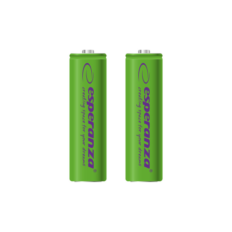 EZA103G Esperanza uppladdningsbara batterier ni-mh aa 2000mah 2 st. gröna